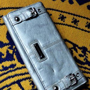 Silver and Blue Wallet